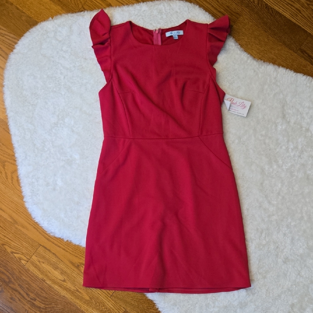She + Sky Fuscha Dress, Womens Large, New With Tags